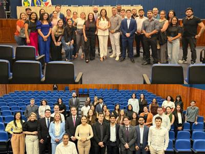 Foto da Notícia: Gisela Cardoso recebe acadêmicos de Direito na OAB-MT e preconiza determinação, trabalho e ética